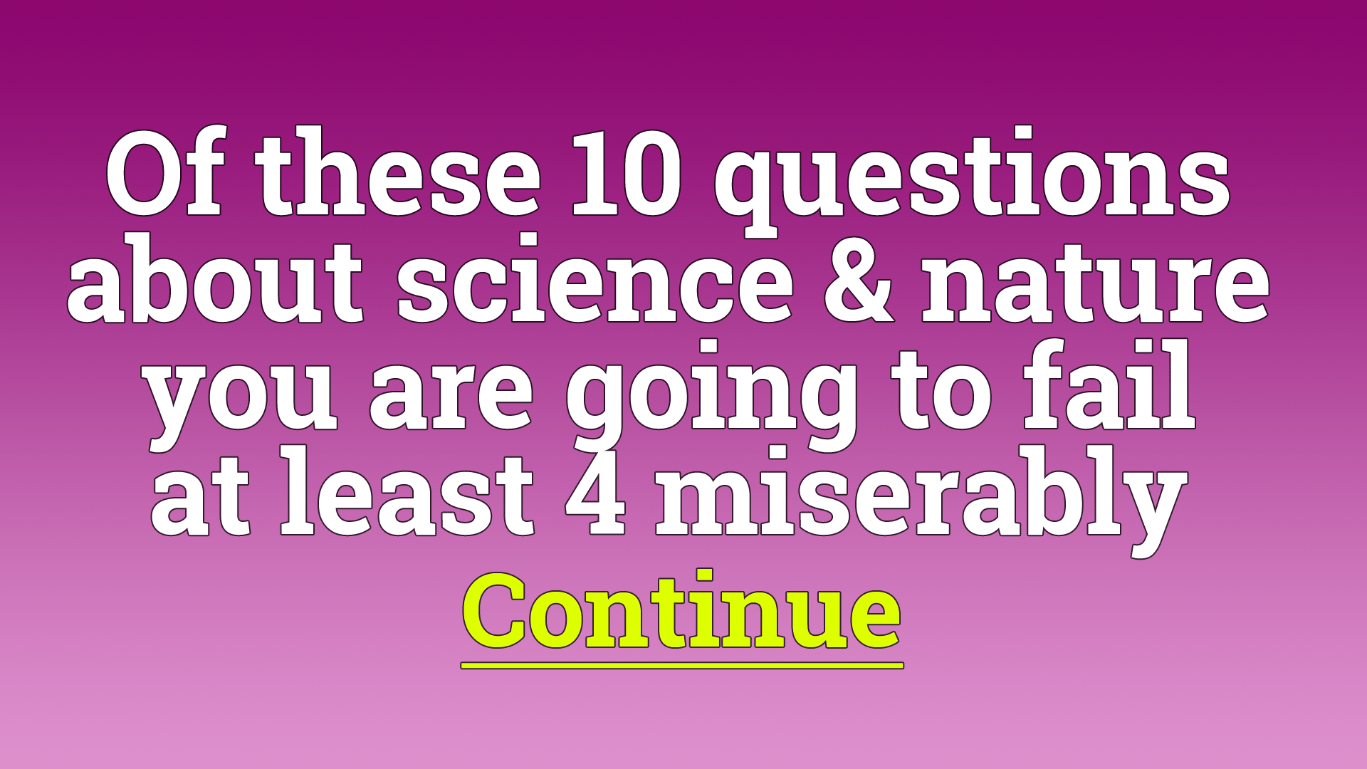 Science Nature Trivia Quiz